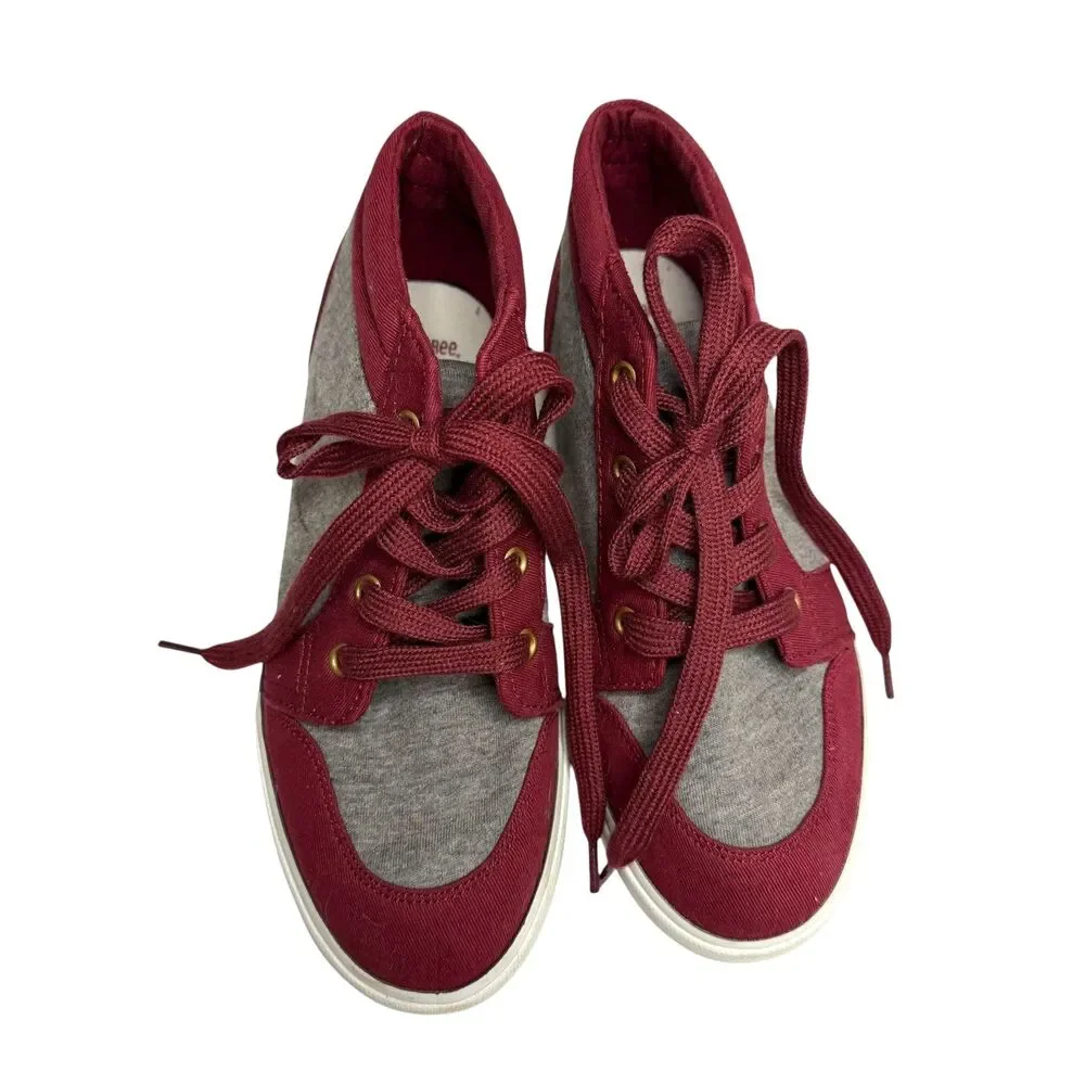 Gymboree High Top Sneakers Shoes Gray Maroon Boy 3
